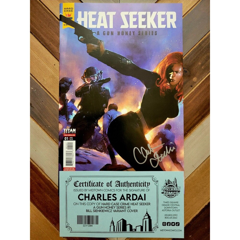 Gun Honey: Heat Seeker #1 Sienkiewicz Cover 9.0 Signed By Ardai w/COA Titan 2023